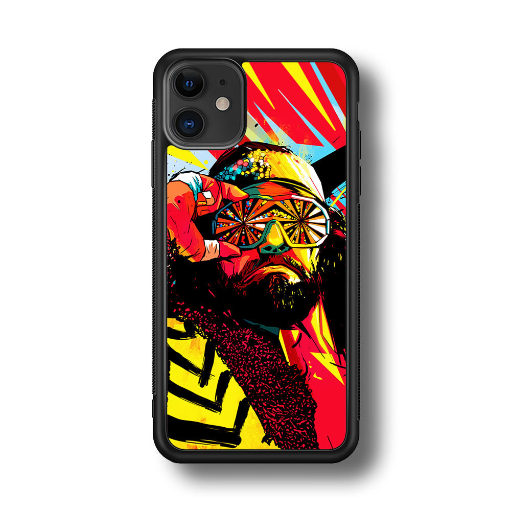 Macho Man Randy Art iPhone 11 Case-Phone Case-Rubber Black (2D Case)-Altracase