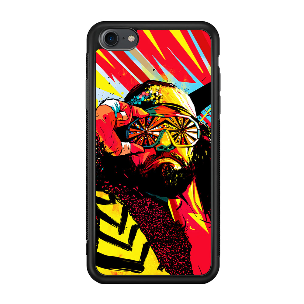 Macho Man Randy Art iPhone 7 Case-Phone Case-Rubber Black (2D Case)-Altracase
