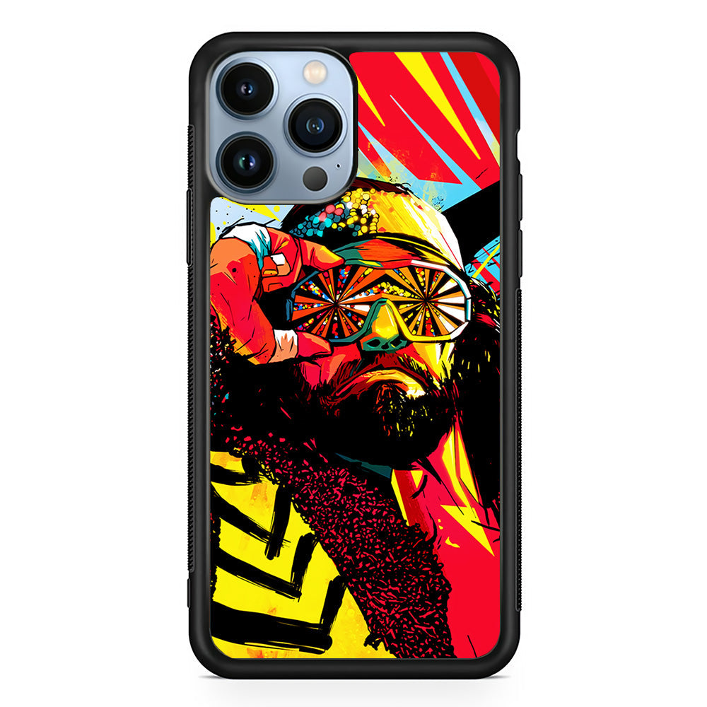 Macho Man Randy Art iPhone 13 Pro Case-Phone Case-Rubber Black (2D Case)-Altracase