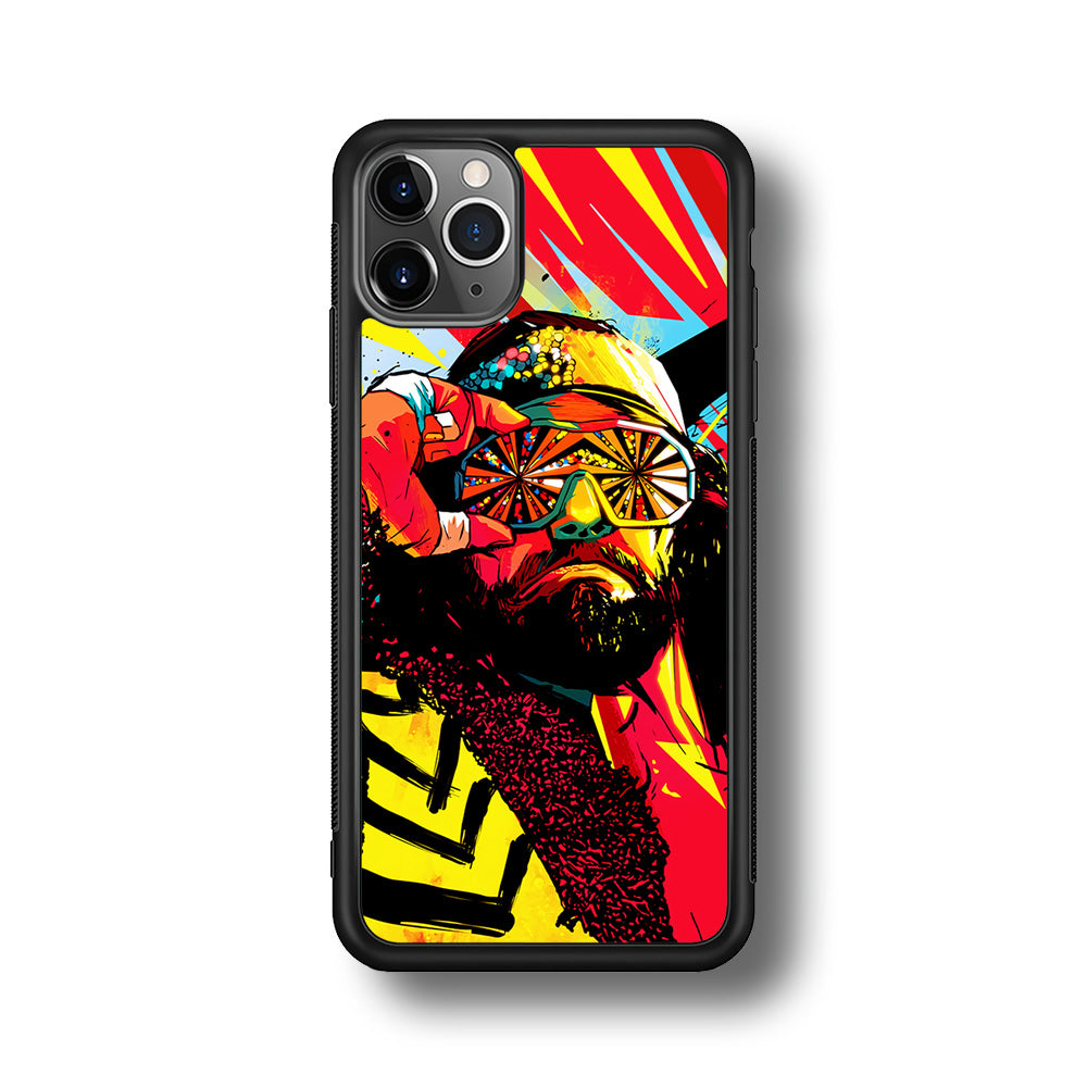 Macho Man Randy Art iPhone 11 Pro Max Case-Phone Case-Rubber Black (2D Case)-Altracase