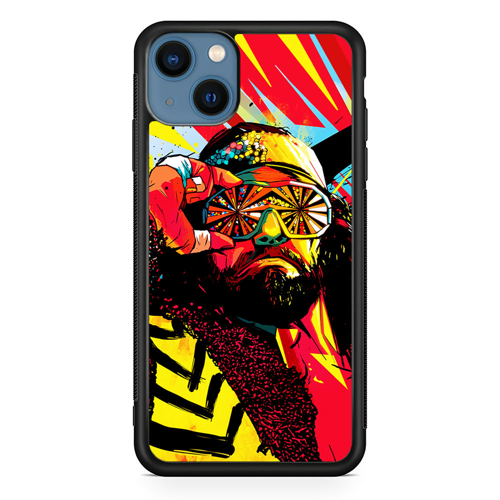 Macho Man Randy Art iPhone 13 Mini Case-Phone Case-Rubber Black (2D Case)-Altracase
