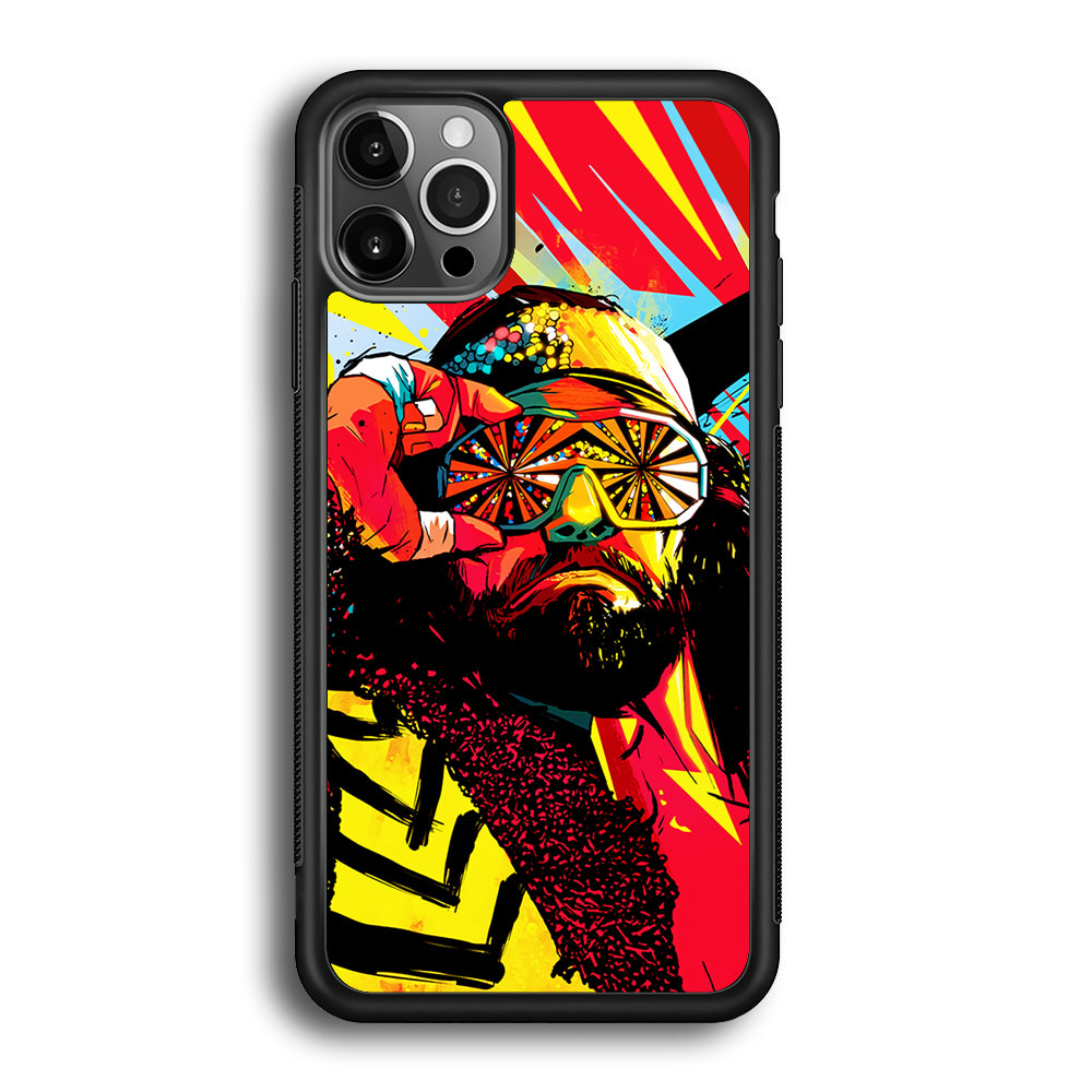 Macho Man Randy Art iPhone 12 Pro Max Case-Phone Case-Rubber Black (2D Case)-Altracase