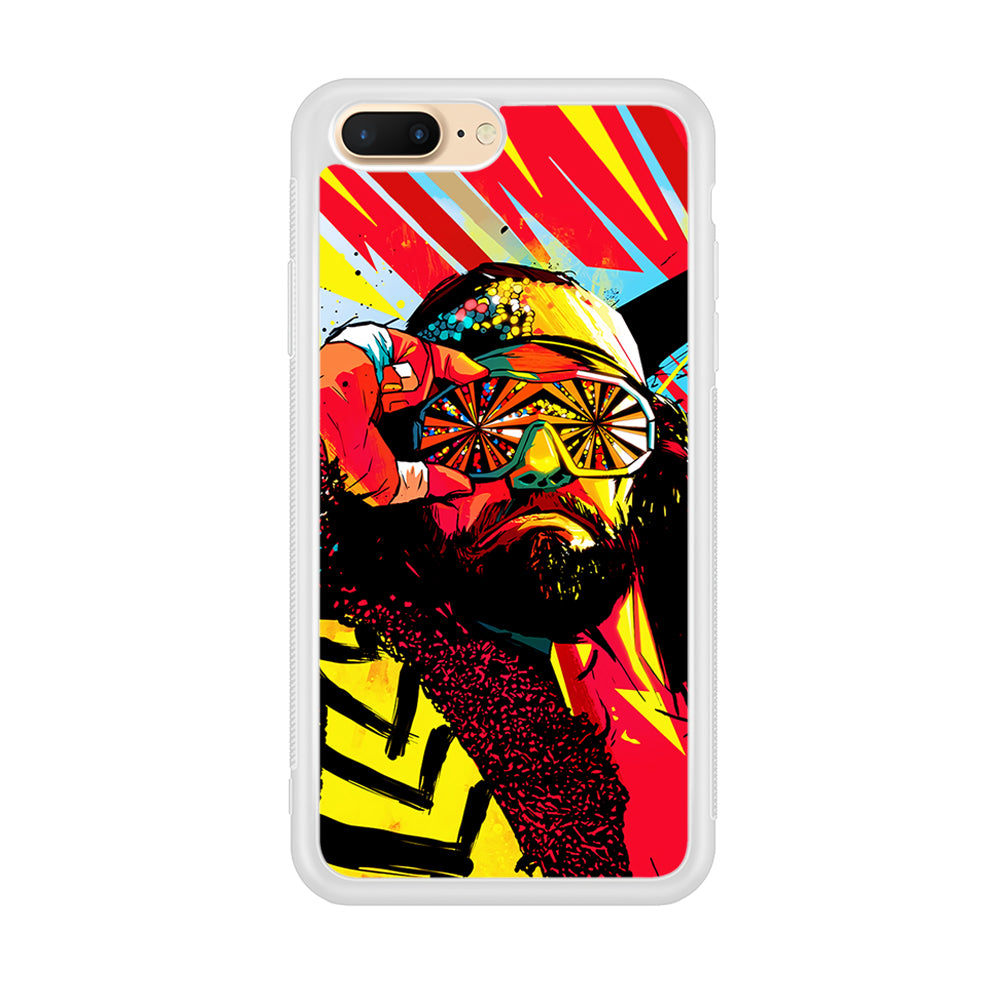 Macho Man Randy Art iPhone 7 Plus Case-Phone Case-Rubber White (2D Case)-Altracase