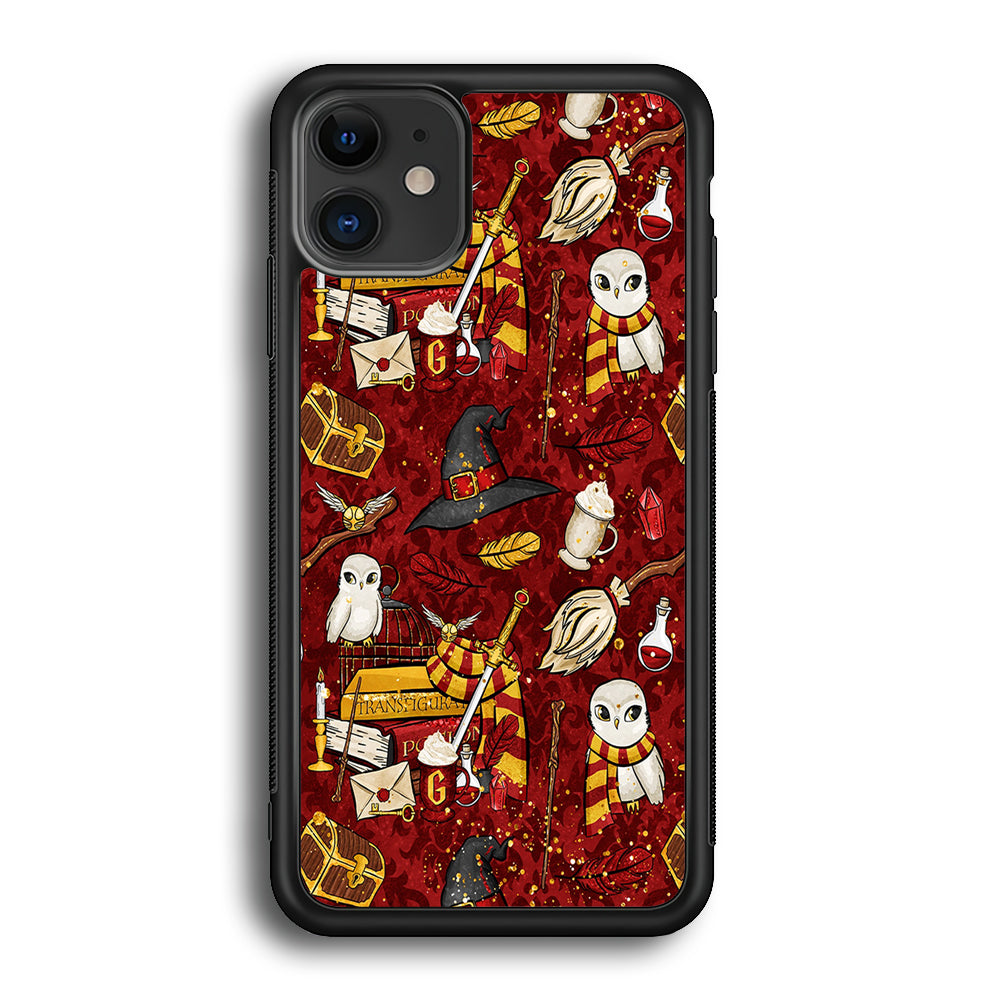 Magic Art Red iPhone 12 Case-Phone Case-Rubber Black (2D Case)-Altracase