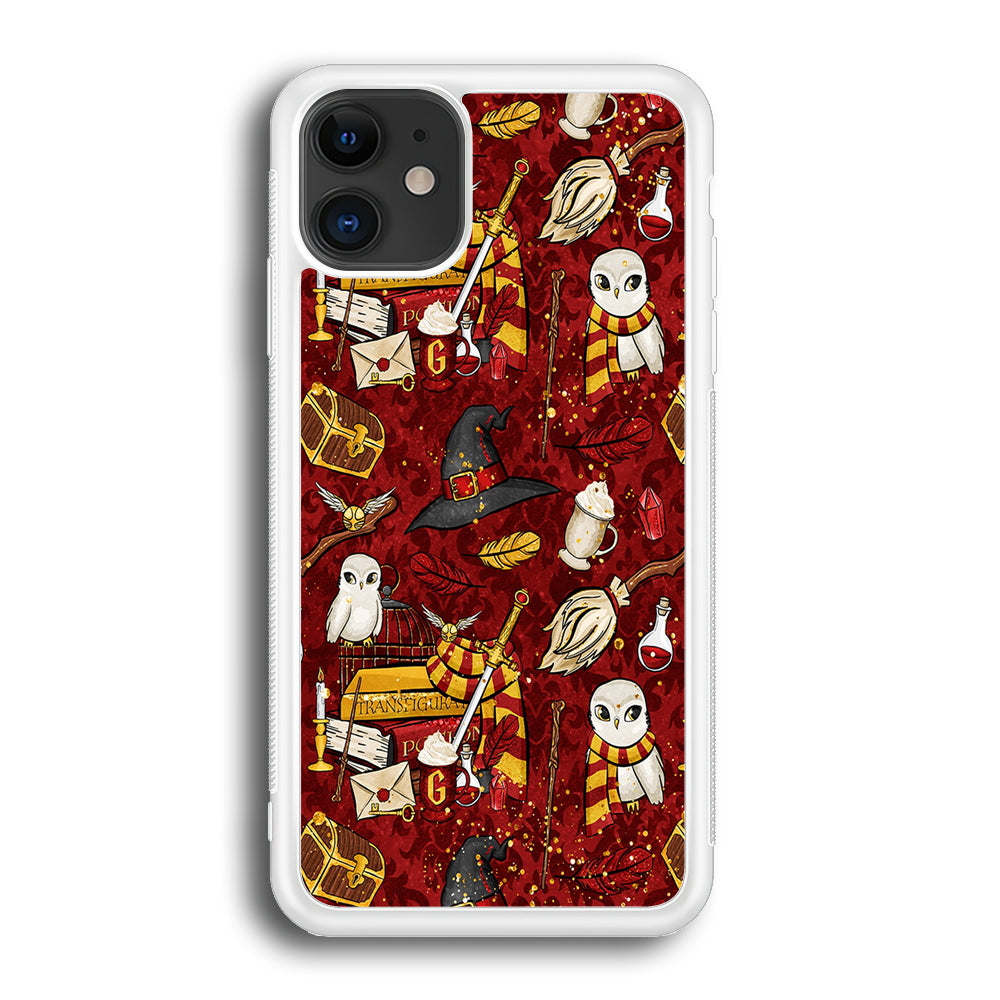 Magic Art Red iPhone 12 Case-Phone Case-Rubber White (2D Case)-Altracase