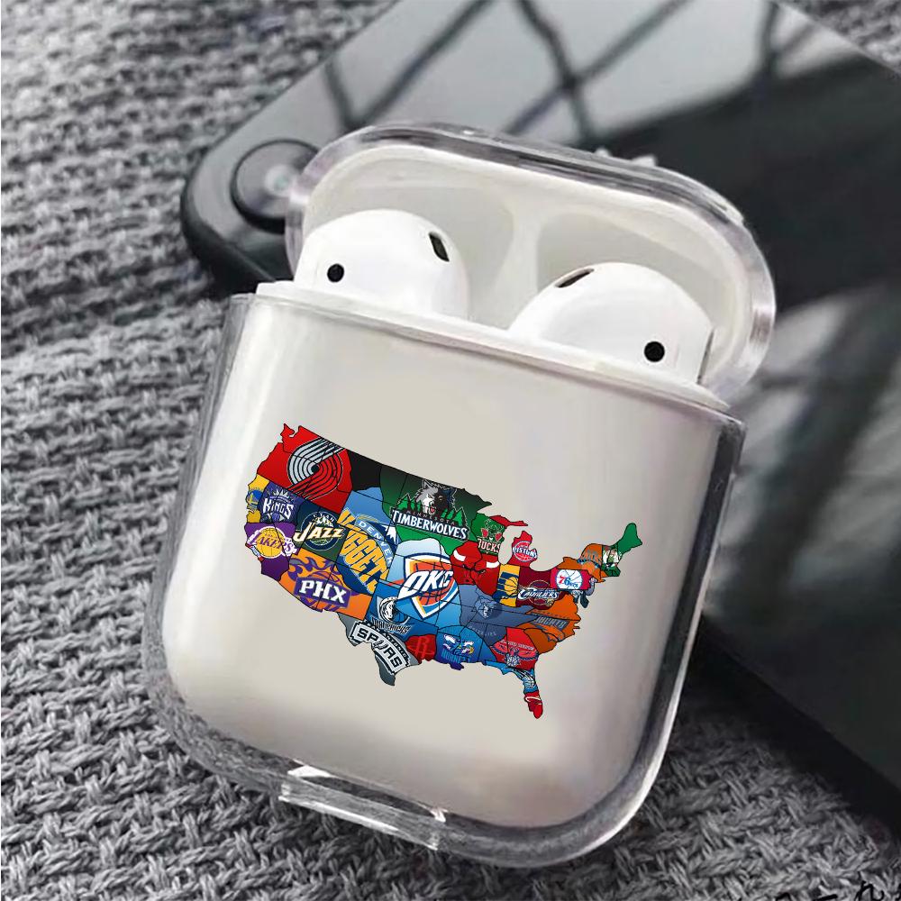 Map of NBA Hard Plastic Protective Clear Case Cover For Apple Airpods-AirPod Case-Altracase