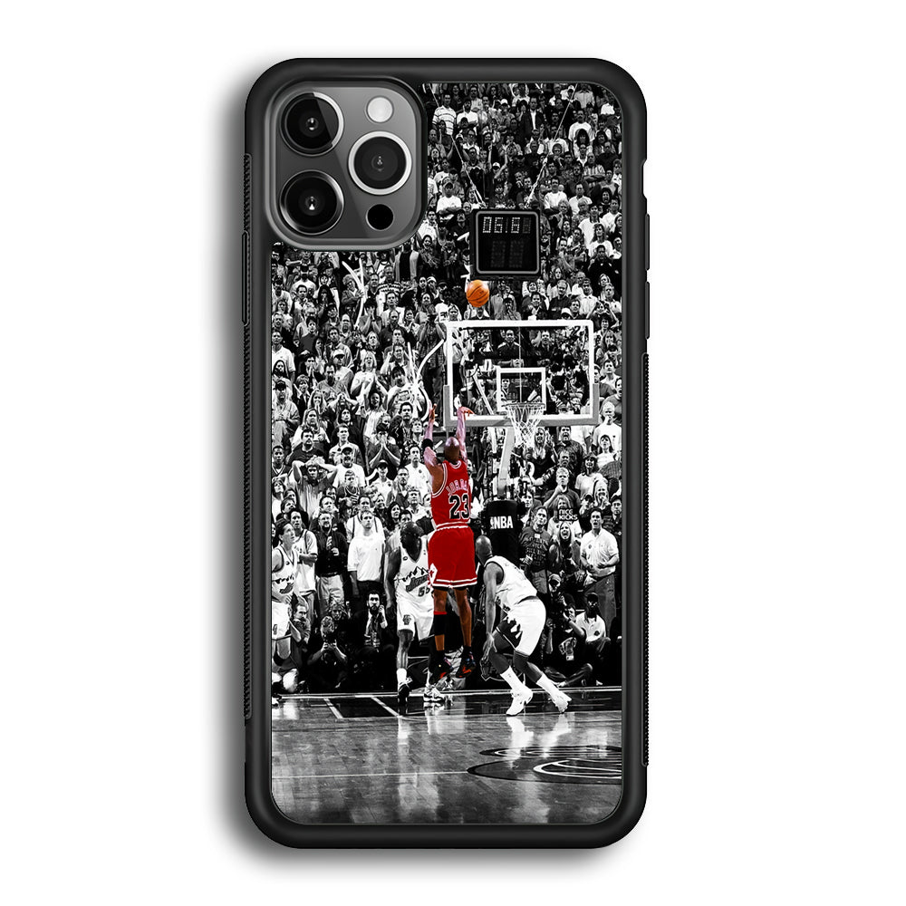 Michael Jordan Jump Shot iPhone 12 Pro Max Case-Phone Case-Rubber Black (2D Case)-Altracase