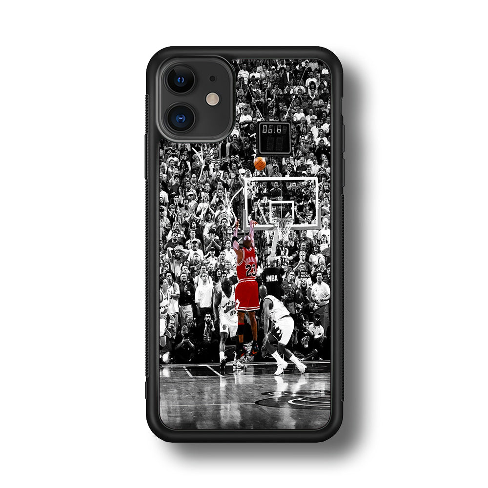 Michael Jordan Jump Shot iPhone 11 Case-Phone Case-Rubber Black (2D Case)-Altracase