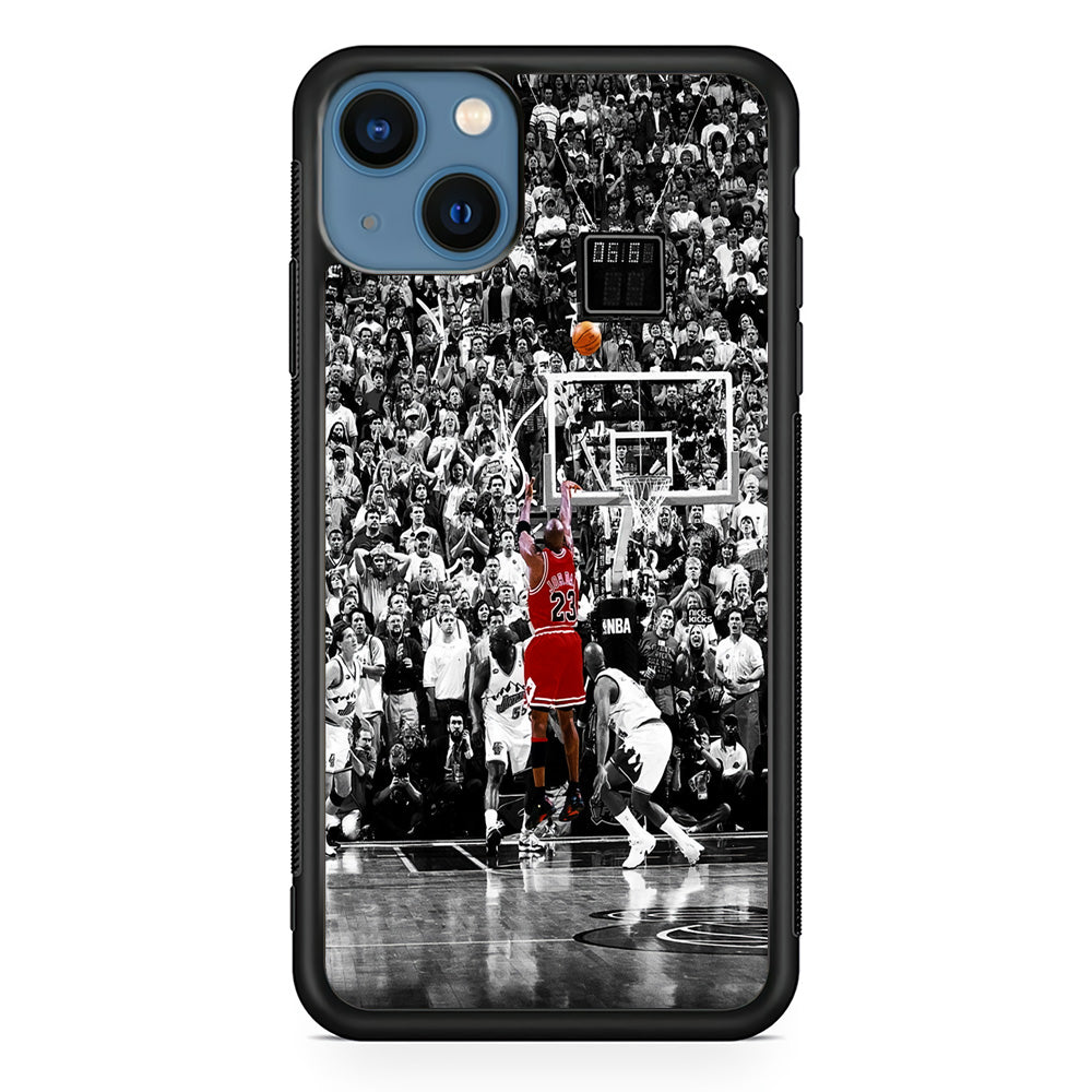 Michael Jordan Jump Shot iPhone 13 Mini Case-Phone Case-Rubber Black (2D Case)-Altracase
