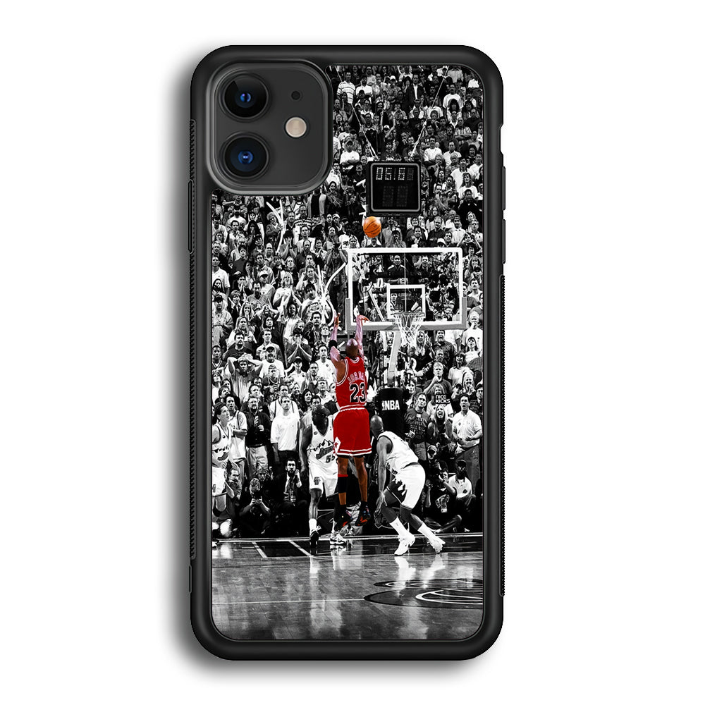 Michael Jordan Jump Shot iPhone 12 Case-Phone Case-Rubber Black (2D Case)-Altracase