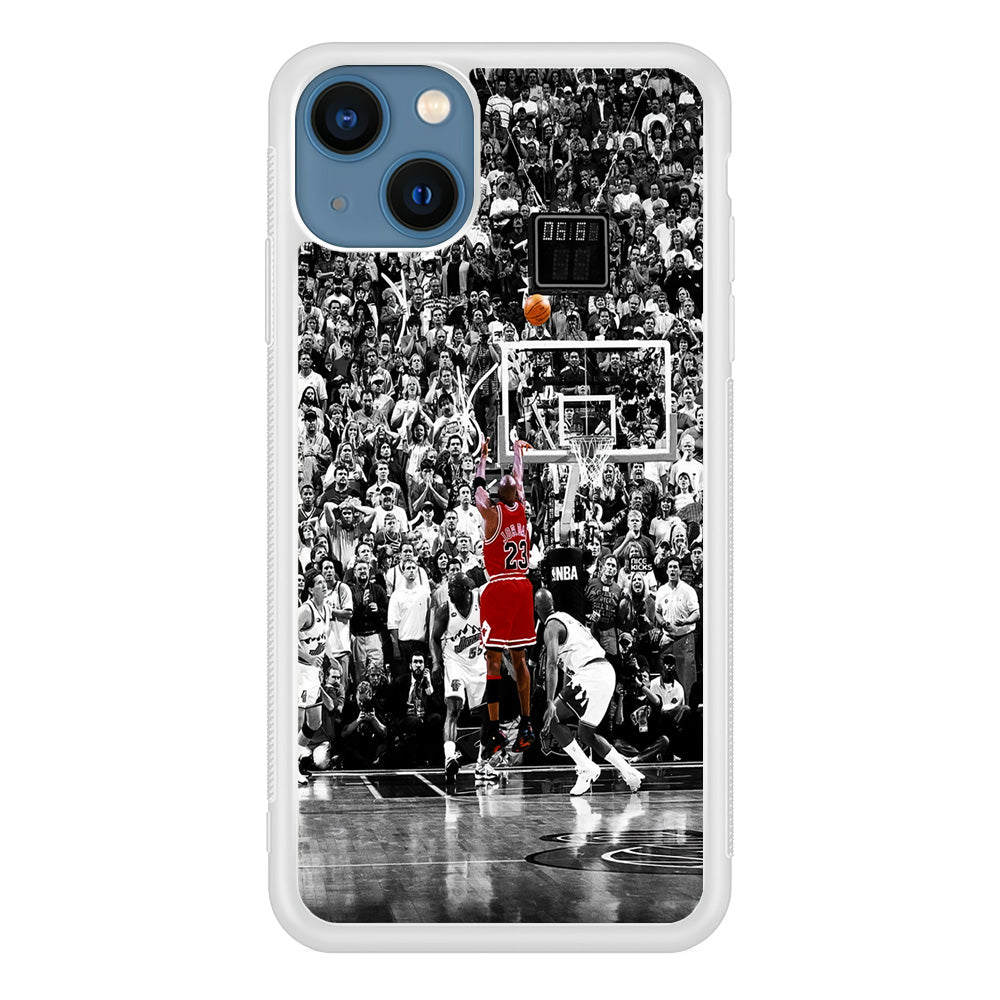 Michael Jordan Jump Shot iPhone 13 Mini Case-Phone Case-Rubber White (2D Case)-Altracase