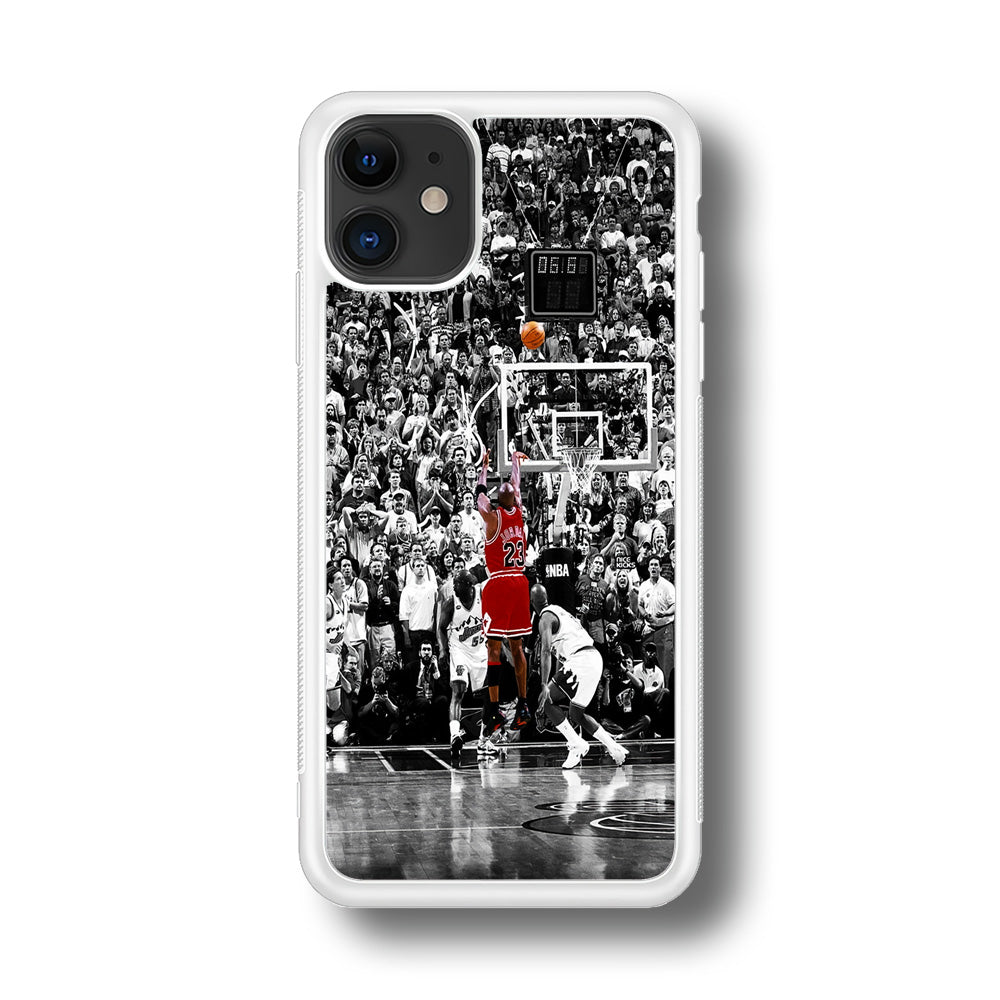 Michael Jordan Jump Shot iPhone 11 Case-Phone Case-Rubber White (2D Case)-Altracase