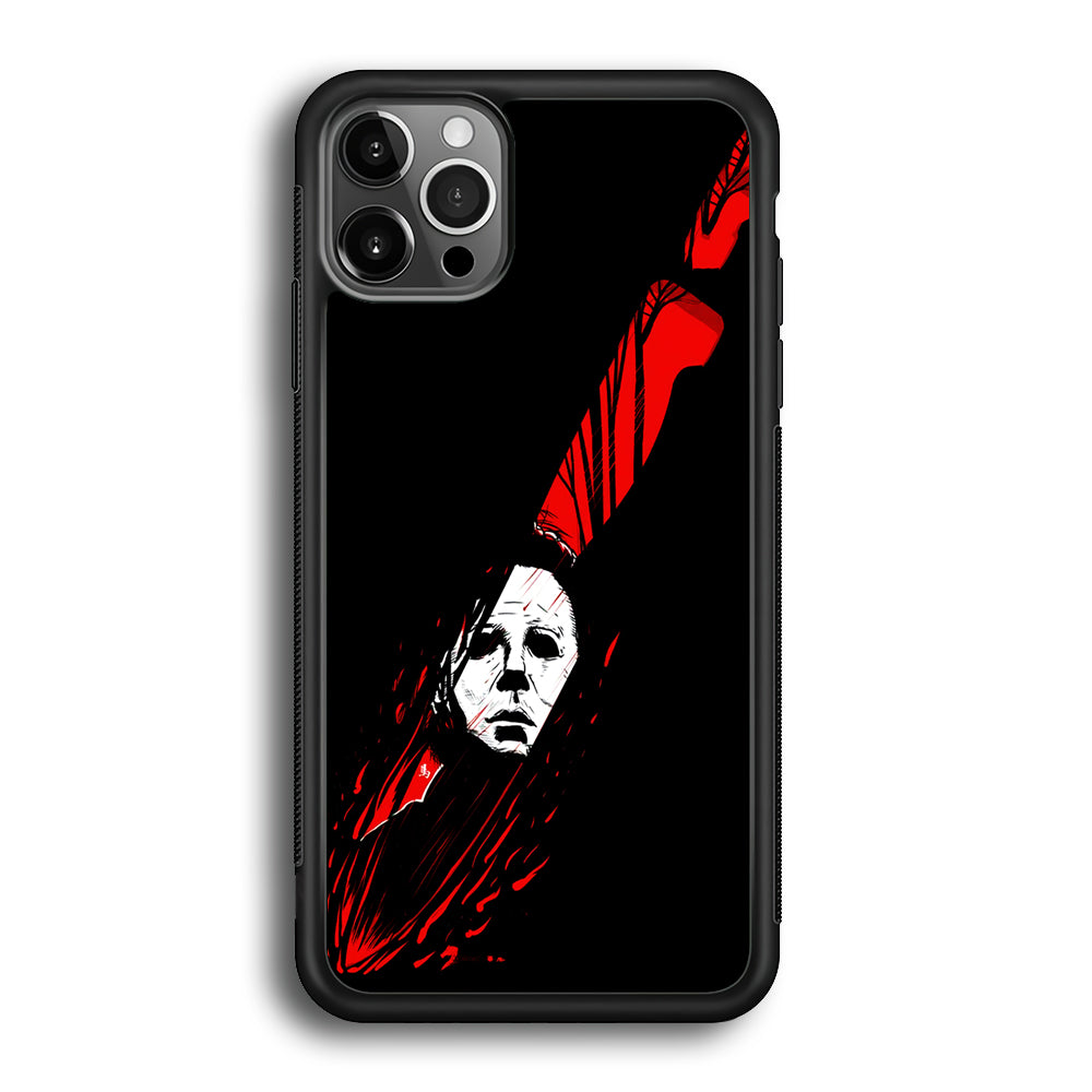 Michael Myers Knife Blood iPhone 12 Pro Max Case-Phone Case-Rubber Black (2D Case)-Altracase