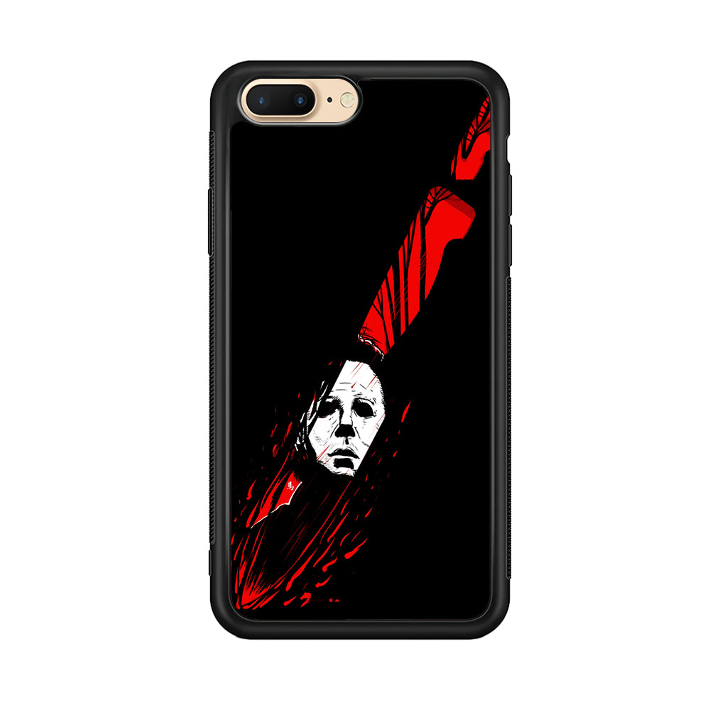 Michael Myers Knife Blood iPhone 7 Plus Case-Phone Case-Rubber Black (2D Case)-Altracase