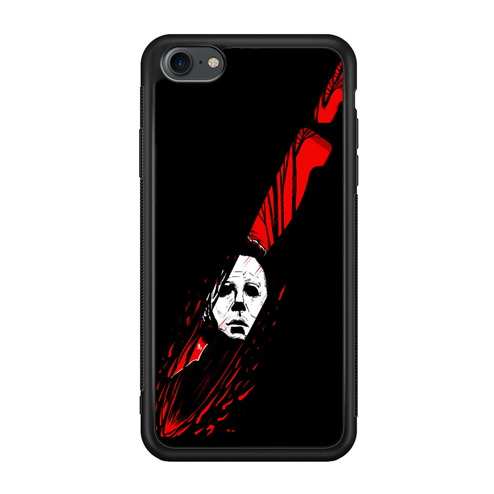 Michael Myers Knife Blood iPhone 7 Case-Phone Case-Rubber Black (2D Case)-Altracase