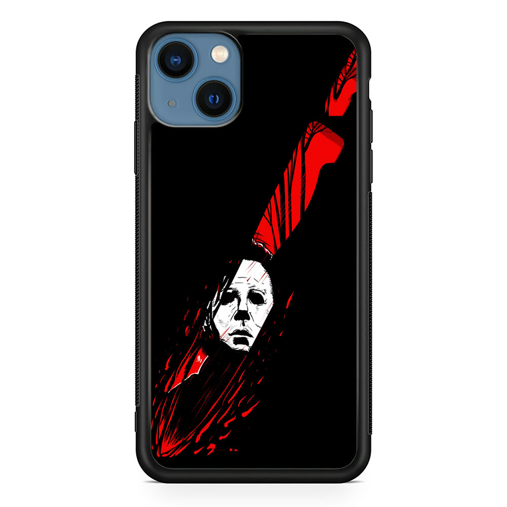 Michael Myers Knife Blood iPhone 13 Case-Phone Case-Rubber Black (2D Case)-Altracase