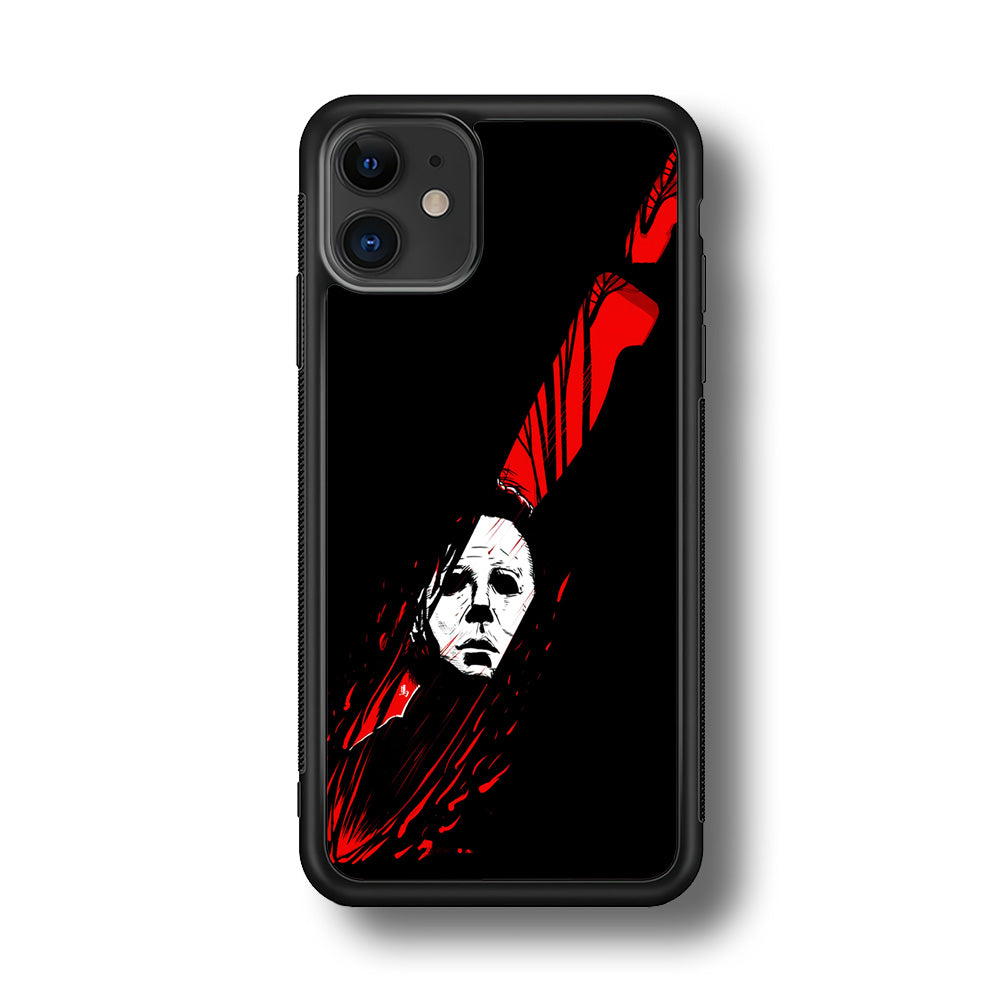 Michael Myers Knife Blood iPhone 11 Case-Phone Case-Rubber Black (2D Case)-Altracase