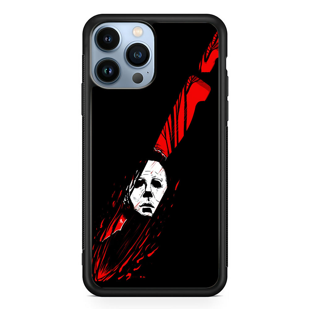 Michael Myers Knife Blood iPhone 15 Pro Case-Phone Case-Rubber Black (2D Case)-Altracase