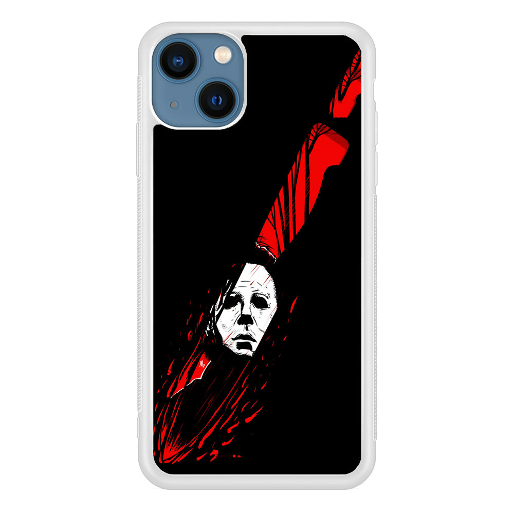 Michael Myers Knife Blood iPhone 13 Case-Phone Case-Rubber White (2D Case)-Altracase