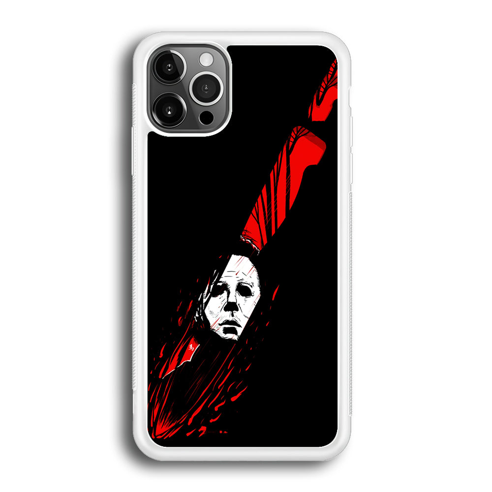 Michael Myers Knife Blood iPhone 12 Pro Max Case-Phone Case-Rubber White (2D Case)-Altracase