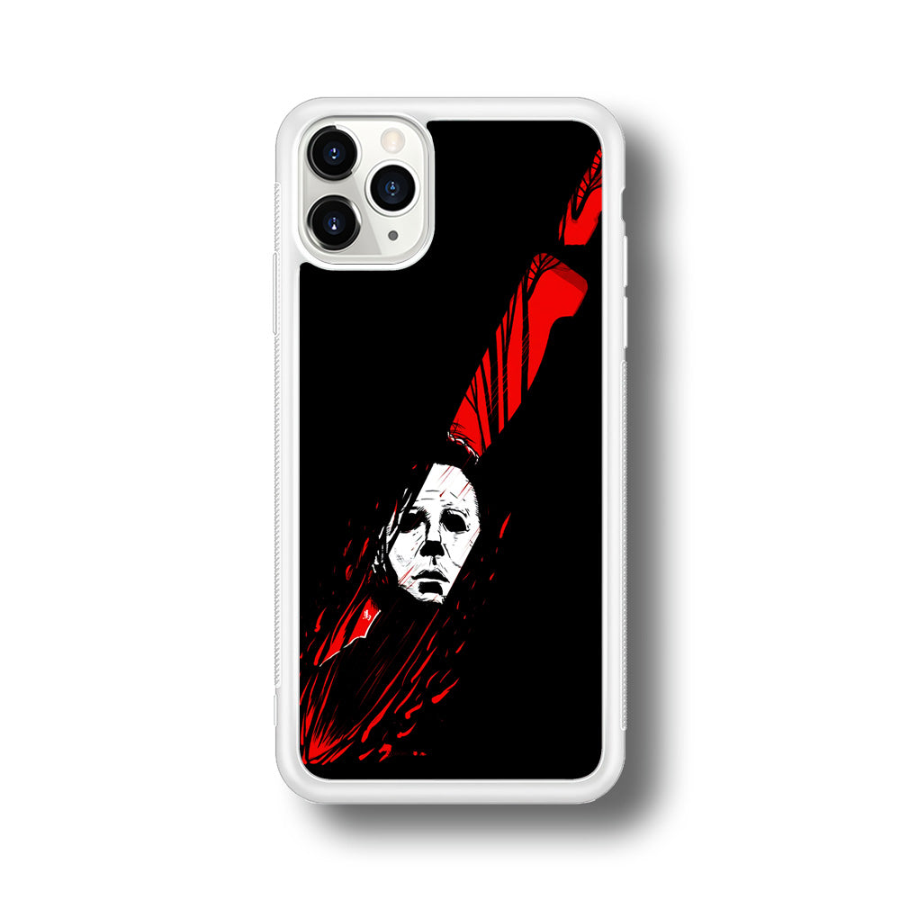 Michael Myers Knife Blood iPhone 11 Pro Max Case-Phone Case-Rubber White (2D Case)-Altracase