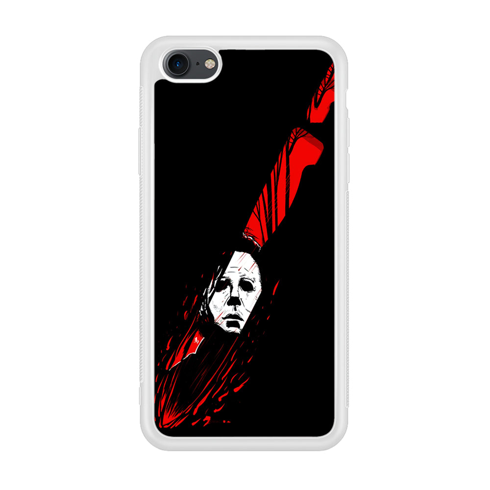 Michael Myers Knife Blood iPhone 7 Case-Phone Case-Rubber White (2D Case)-Altracase