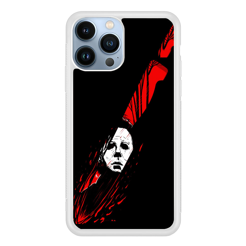 Michael Myers Knife Blood iPhone 15 Pro Case-Phone Case-Rubber White (2D Case)-Altracase