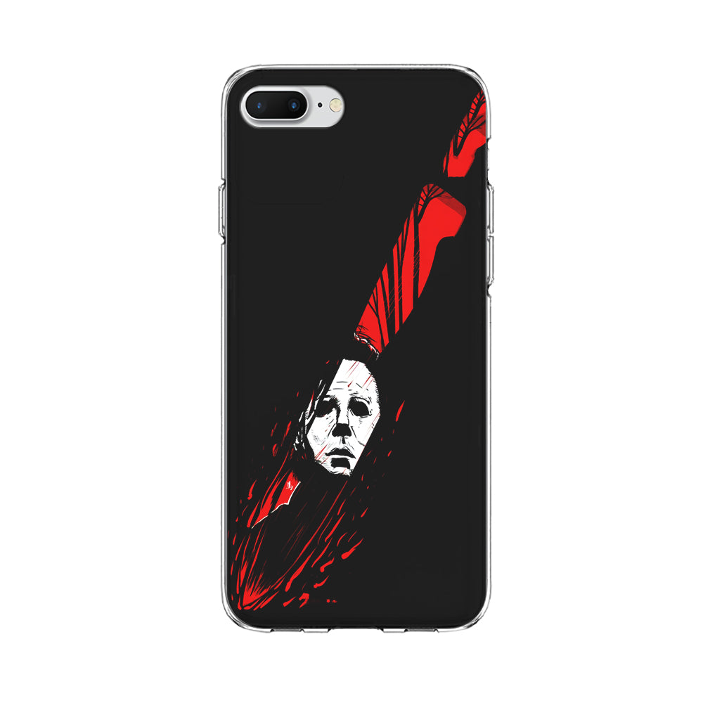 Michael Myers Knife Blood iPhone 8 Plus Case-Phone Case-Clear Soft Case-Altracase