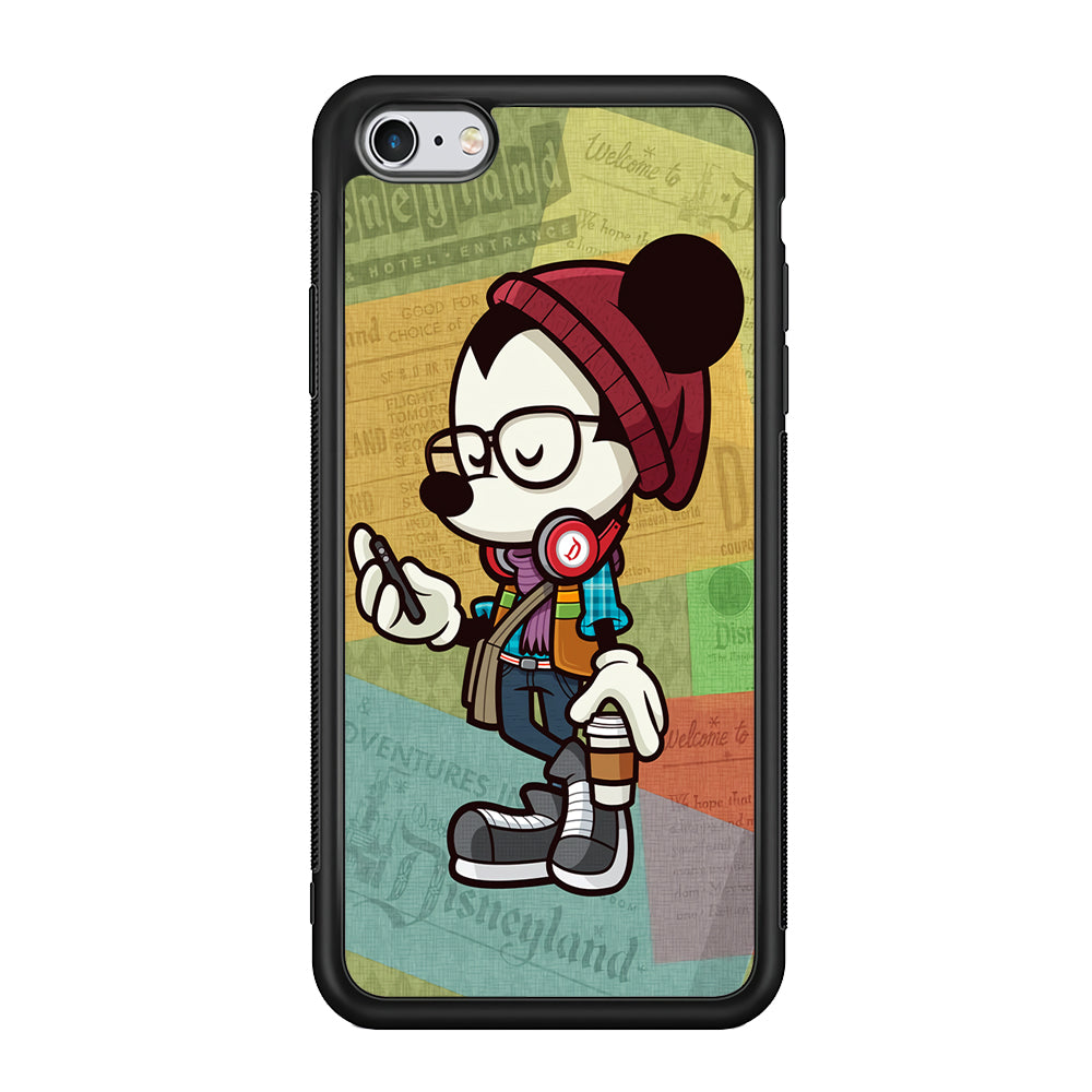 Mickey Mouse Hipster Style iPhone 6 Plus | 6s Plus Case-Phone Case-Rubber Black (2D Case)-Altracase