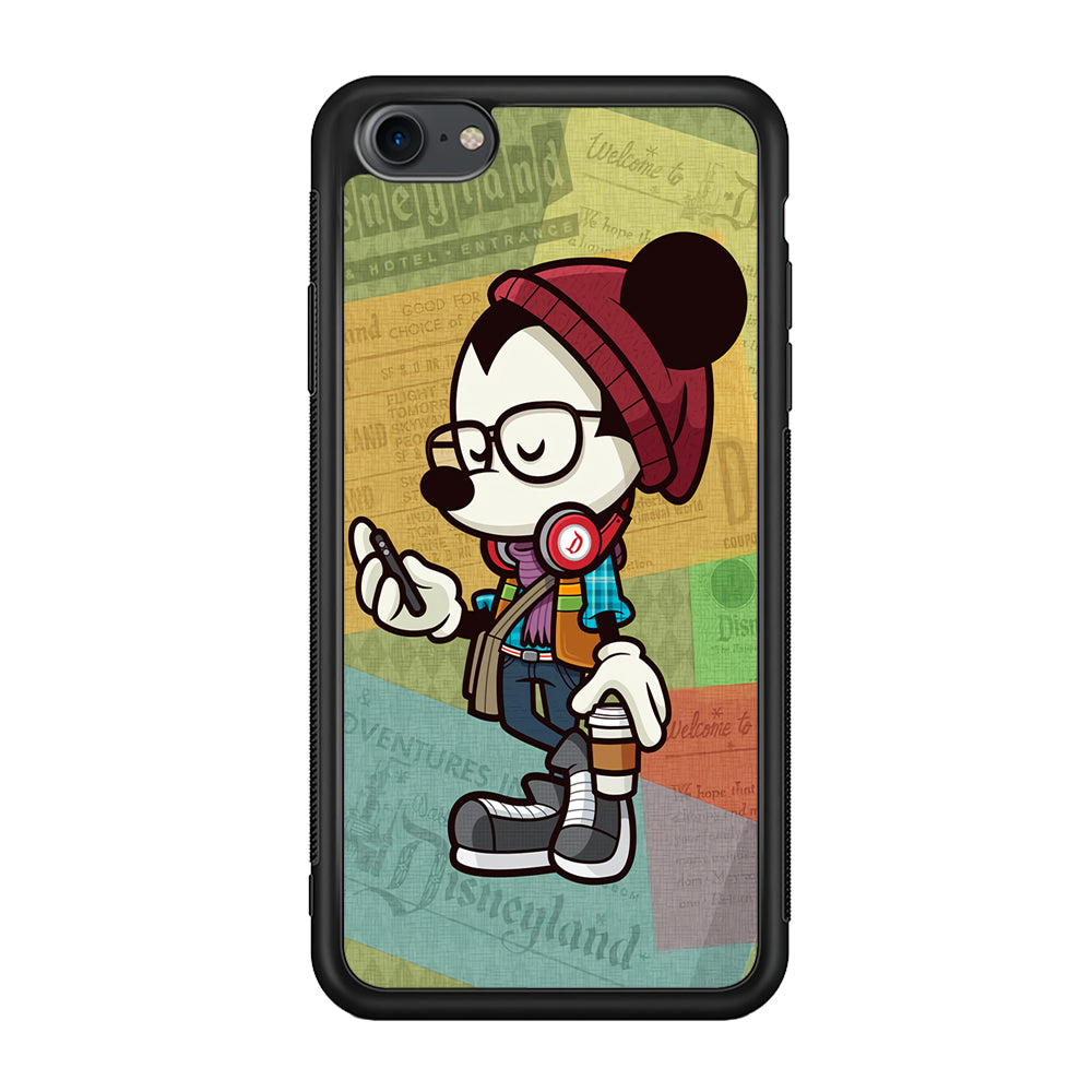 Mickey Mouse Hipster Style iPhone 7 Case-Phone Case-Rubber Black (2D Case)-Altracase