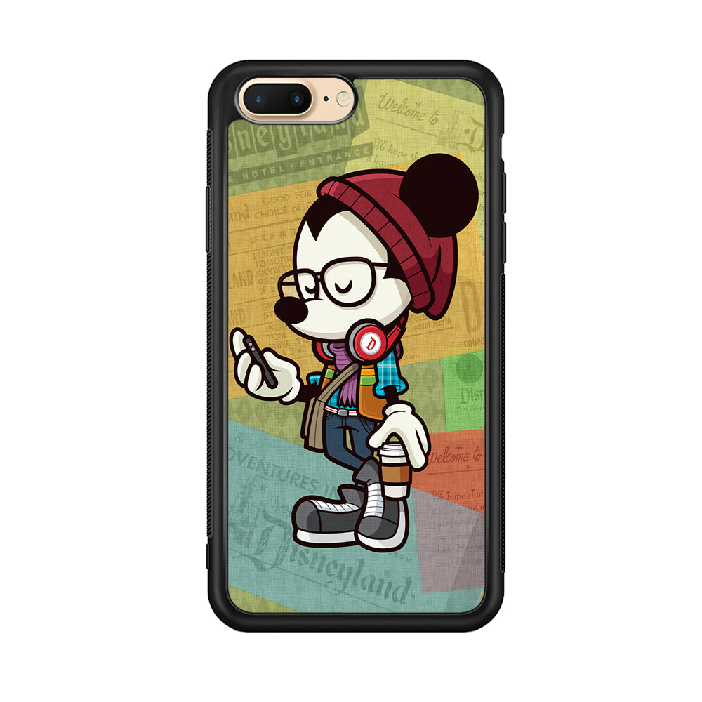 Mickey Mouse Hipster Style iPhone 7 Plus Case-Phone Case-Rubber Black (2D Case)-Altracase