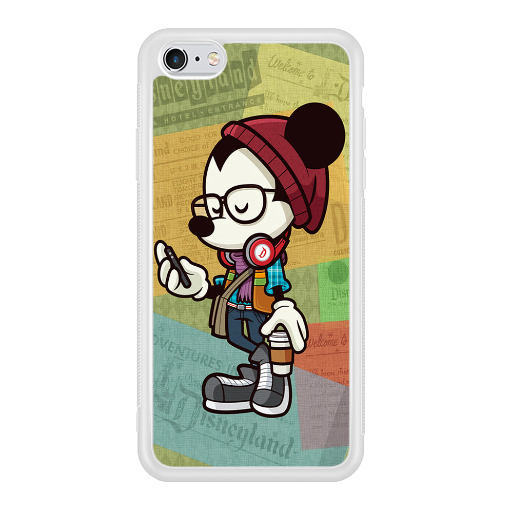 Mickey Mouse Hipster Style iPhone 6 | 6s Case-Phone Case-Rubber White (2D Case)-Altracase