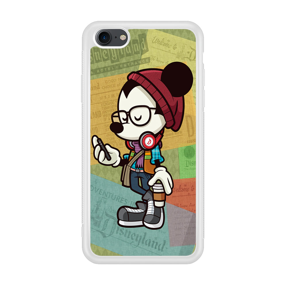 Mickey Mouse Hipster Style iPhone 7 Case-Phone Case-Rubber White (2D Case)-Altracase