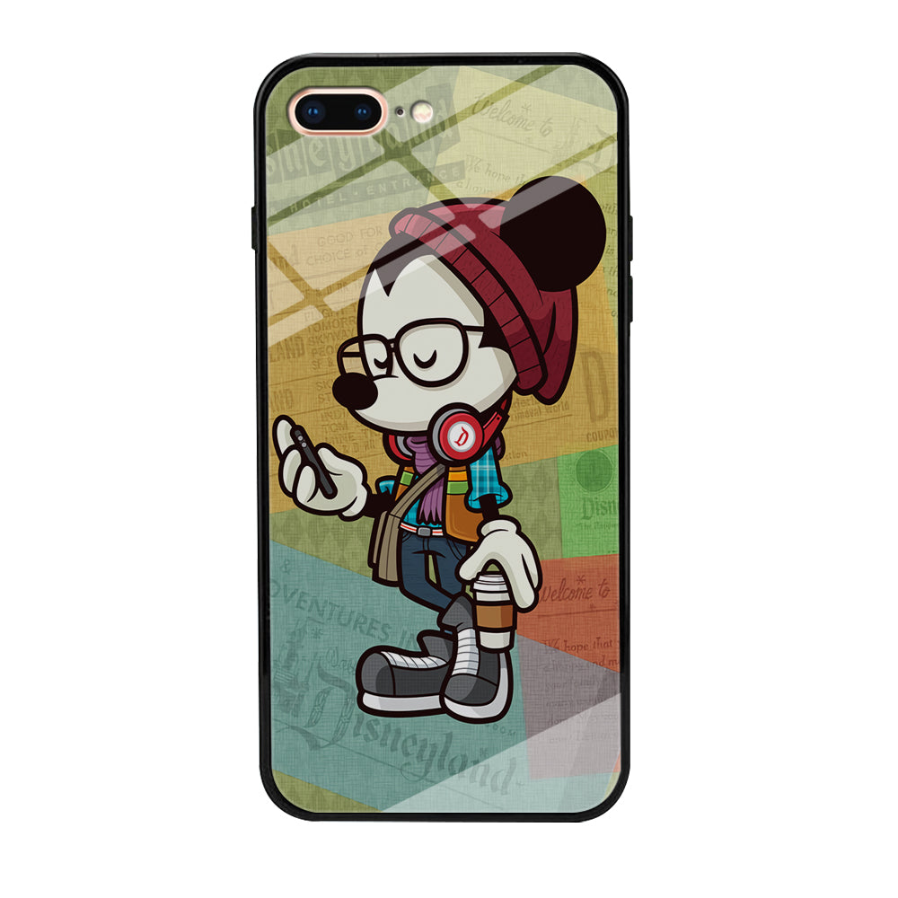 Mickey Mouse Hipster Style iPhone 8 Plus Case-Phone Case-Tempered Glass Case-Altracase