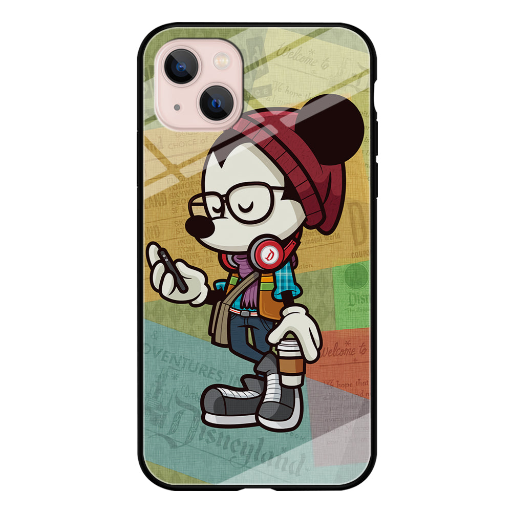 Mickey Mouse Hipster Style iPhone 13 Mini Case-Phone Case-Tempered Glass Case-Altracase
