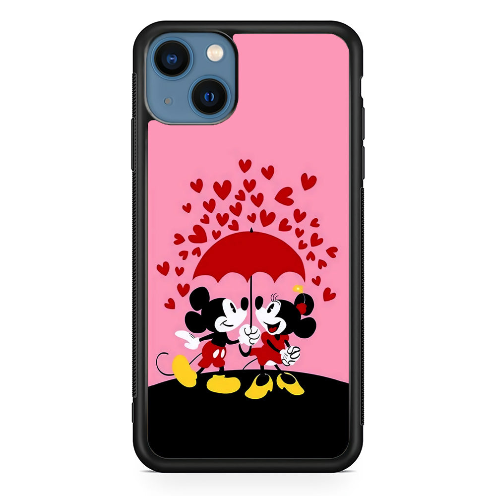 Mickey and Minnie Mouse iPhone 13 Mini Case-Phone Case-Rubber Black (2D Case)-Altracase