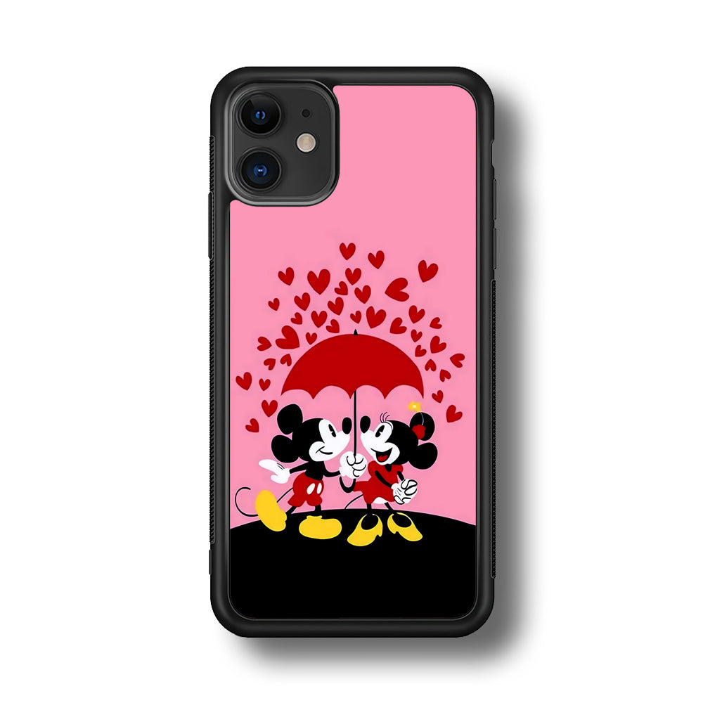 Mickey and Minnie Mouse iPhone 11 Case-Phone Case-Rubber Black (2D Case)-Altracase