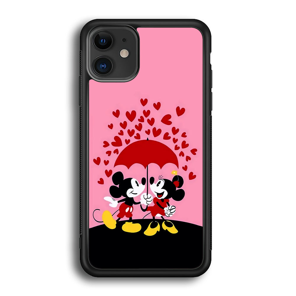 Mickey and Minnie Mouse iPhone 12 Case-Phone Case-Rubber Black (2D Case)-Altracase