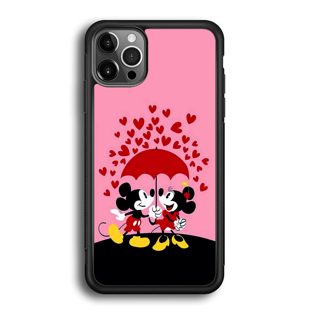 Mickey and Minnie Mouse iPhone 12 Pro Max Case-Phone Case-Rubber Black (2D Case)-Altracase