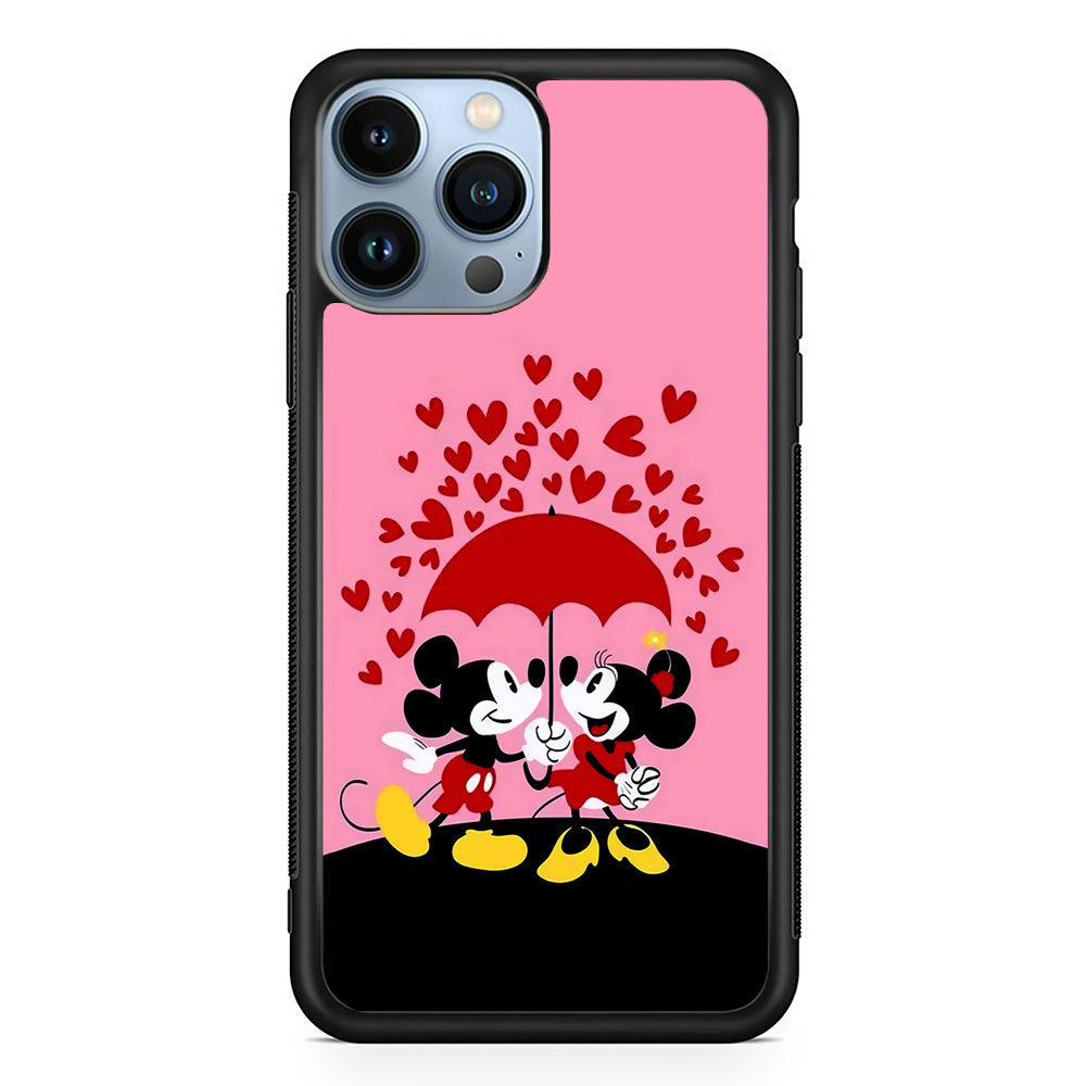 Mickey and Minnie Mouse iPhone 13 Pro Case-Phone Case-Rubber Black (2D Case)-Altracase
