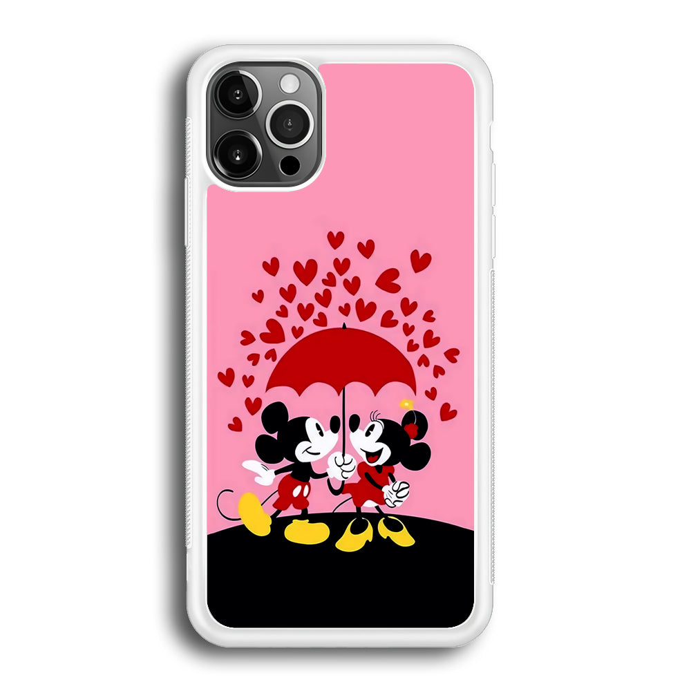 Mickey and Minnie Mouse iPhone 12 Pro Max Case-Phone Case-Rubber White (2D Case)-Altracase