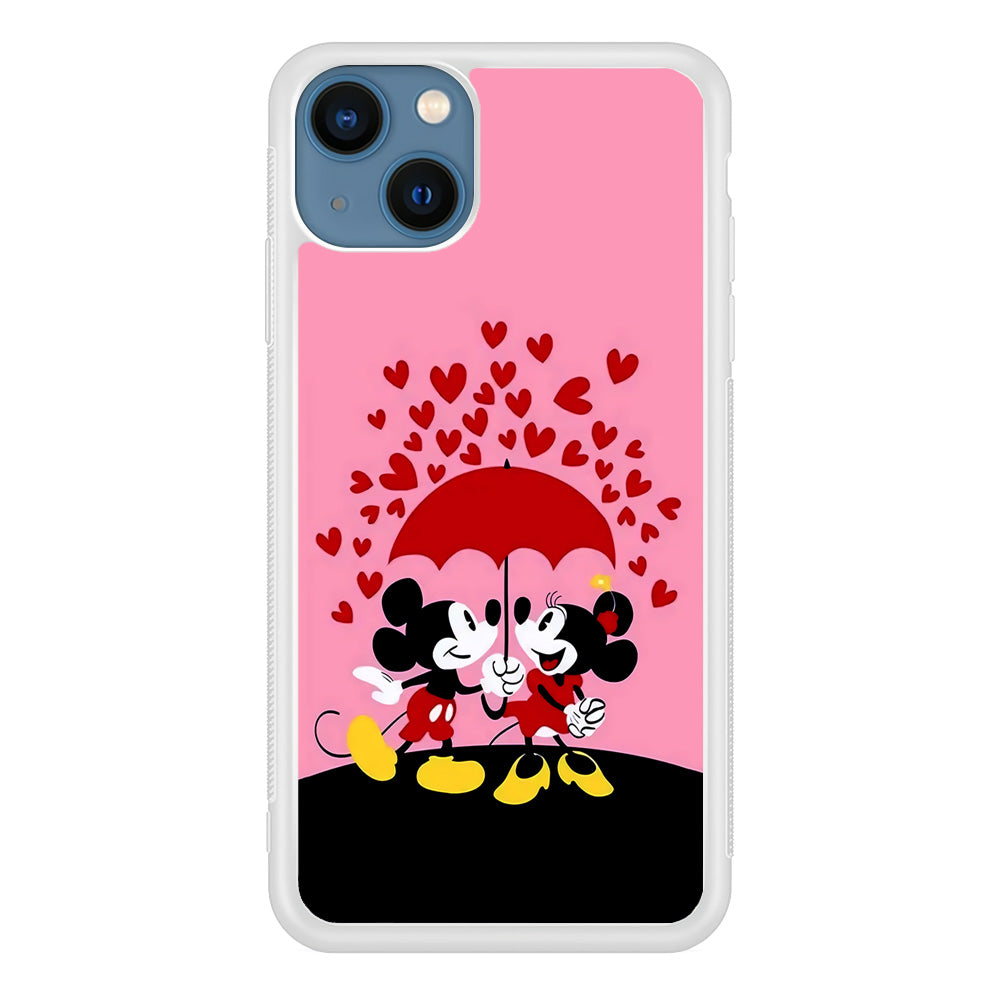 Mickey and Minnie Mouse iPhone 13 Mini Case-Phone Case-Rubber White (2D Case)-Altracase