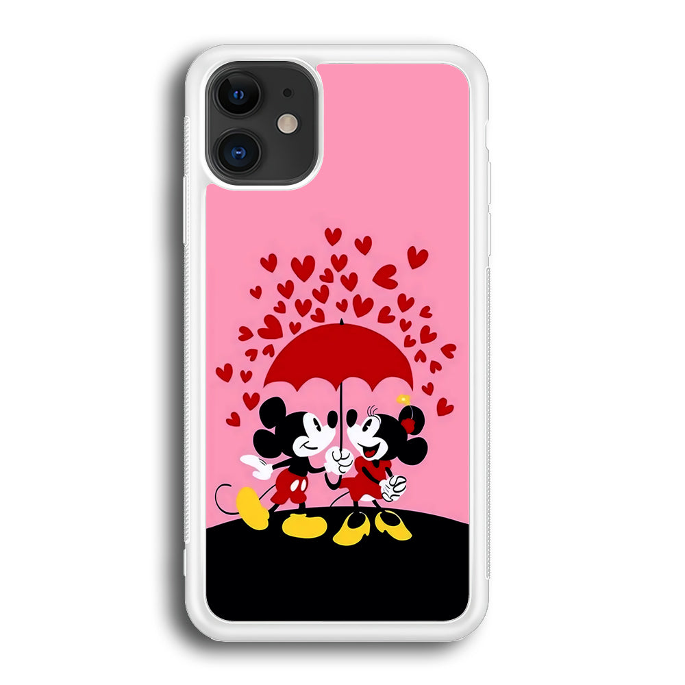 Mickey and Minnie Mouse iPhone 12 Case-Phone Case-Rubber White (2D Case)-Altracase