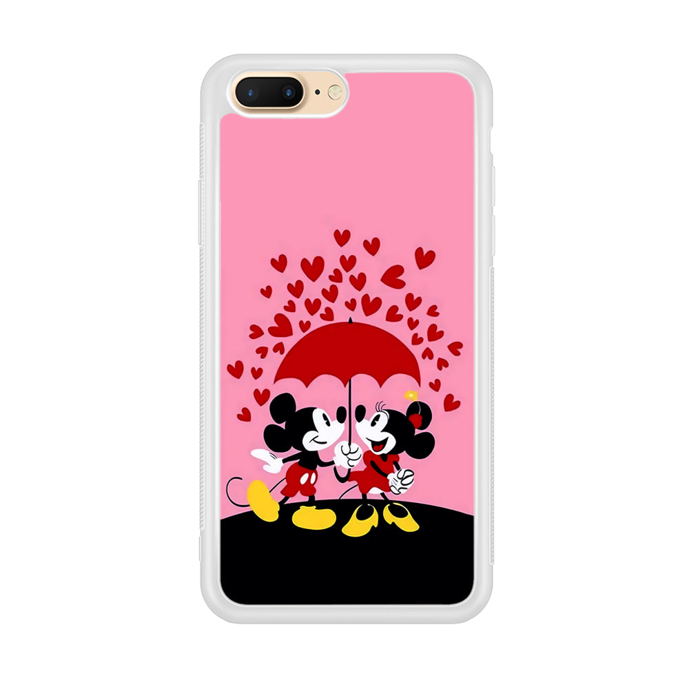 Mickey and Minnie Mouse iPhone 7 Plus Case-Phone Case-Rubber White (2D Case)-Altracase