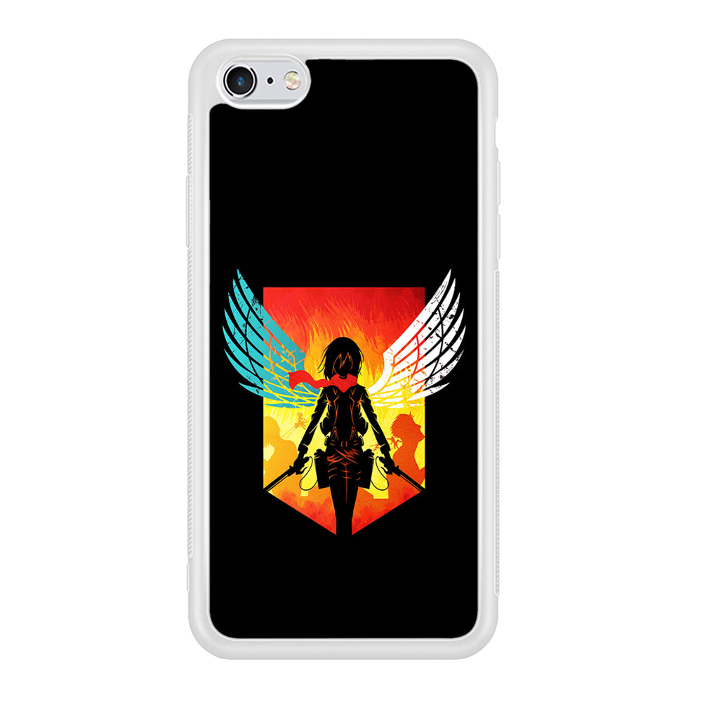 Mikasa Ackerman Art iPhone 6 Plus | 6s Plus Case-Phone Case-Rubber White (2D Case)-Altracase