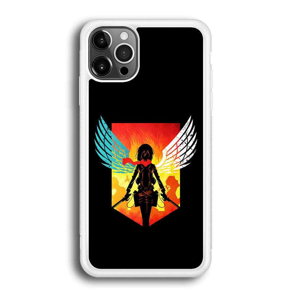 Mikasa Ackerman Art iPhone 12 Pro Max Case-Phone Case-Rubber White (2D Case)-Altracase