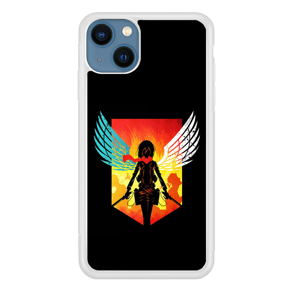 Mikasa Ackerman Art iPhone 13 Case-Phone Case-Rubber White (2D Case)-Altracase