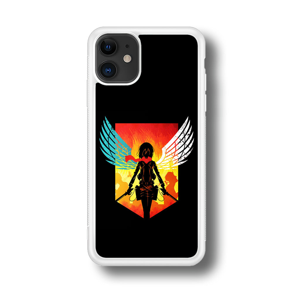 Mikasa Ackerman Art iPhone 11 Case-Phone Case-Rubber White (2D Case)-Altracase