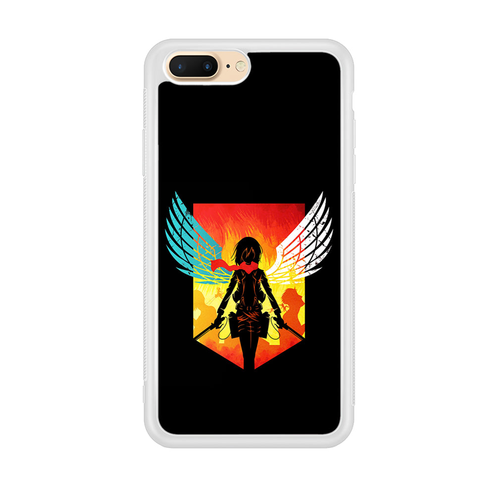 Mikasa Ackerman Art iPhone 7 Plus Case-Phone Case-Rubber White (2D Case)-Altracase