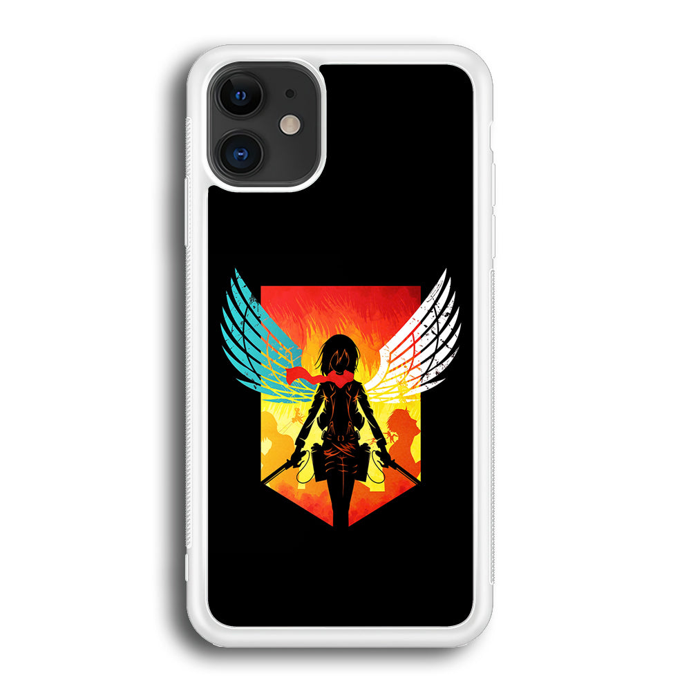 Mikasa Ackerman Art iPhone 12 Case-Phone Case-Rubber White (2D Case)-Altracase